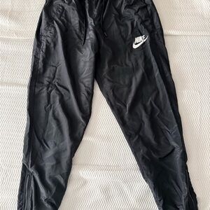 Nike Black Track Joggers with White Swoosh